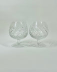 ANTIQUE CUT BOHEMIAN DIAMOND CRYSTAL BRANDY BALLOONS