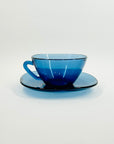 1970s VERECO BLUE TEMPERED GLASS COFFEE SET