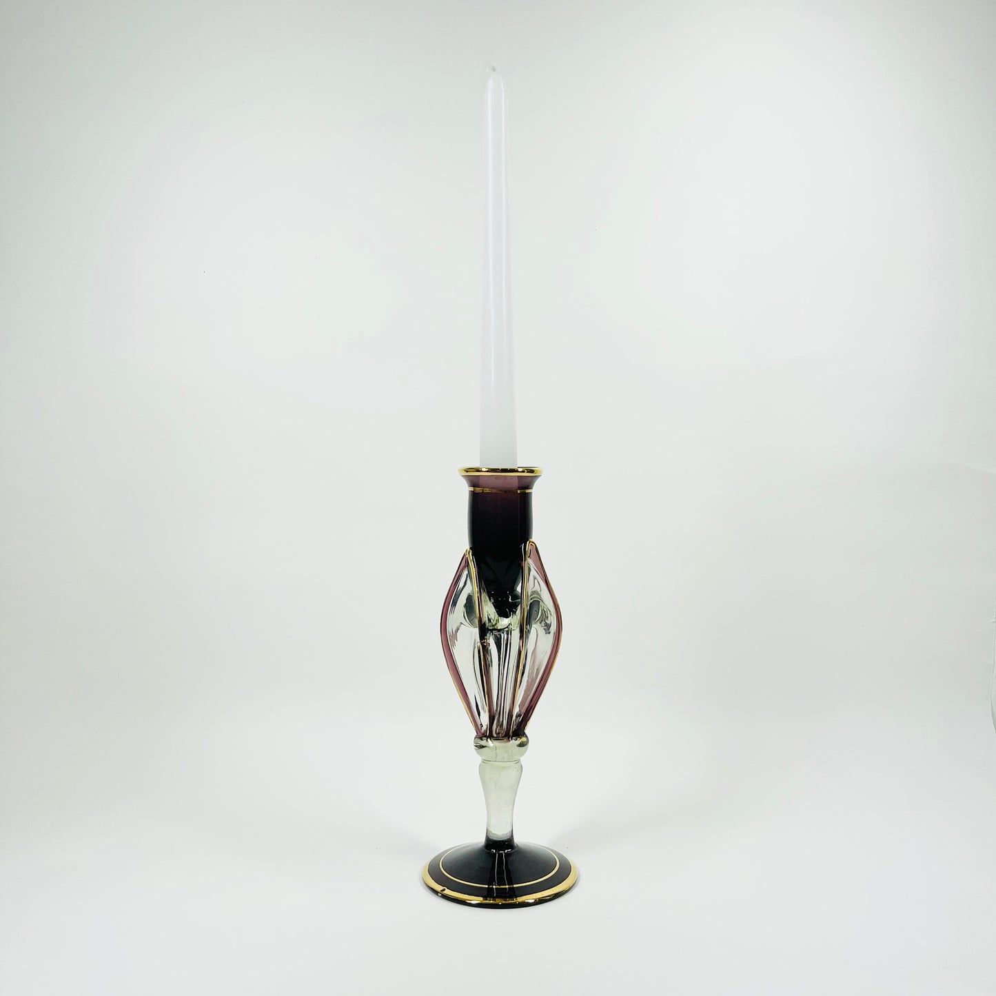 1950s MURANO AMETHYST GLASS CANDLE HOLDER