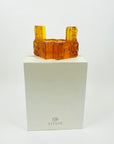 1980s CHINESE AMBER SATIN GLASS SCULPTURE BY TITTOT