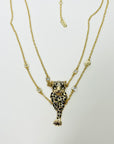 Y2K ROBERTO CAVALLI BLACK ENAMEL PANTHER NECKLACE