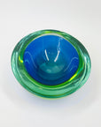 1940s BLUE AQUAMARINE SOMMERSO URANIUM GLASS OBLONG BOWL