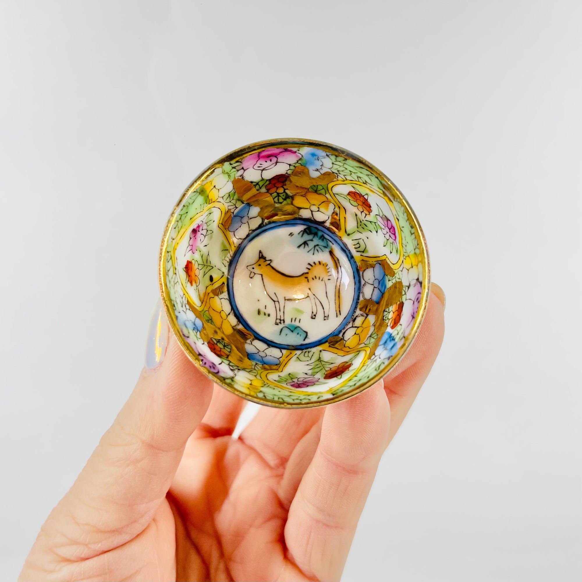 ANTIQUE CHINESE ZODIAC PORCELAIN MINI BOWL