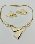 80s BARCS WHITE ENAMEL KNOT NECKLACE SUITE
