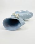 1950s JAPANESE KITSCH BLUE POTTERY BOOT VASE