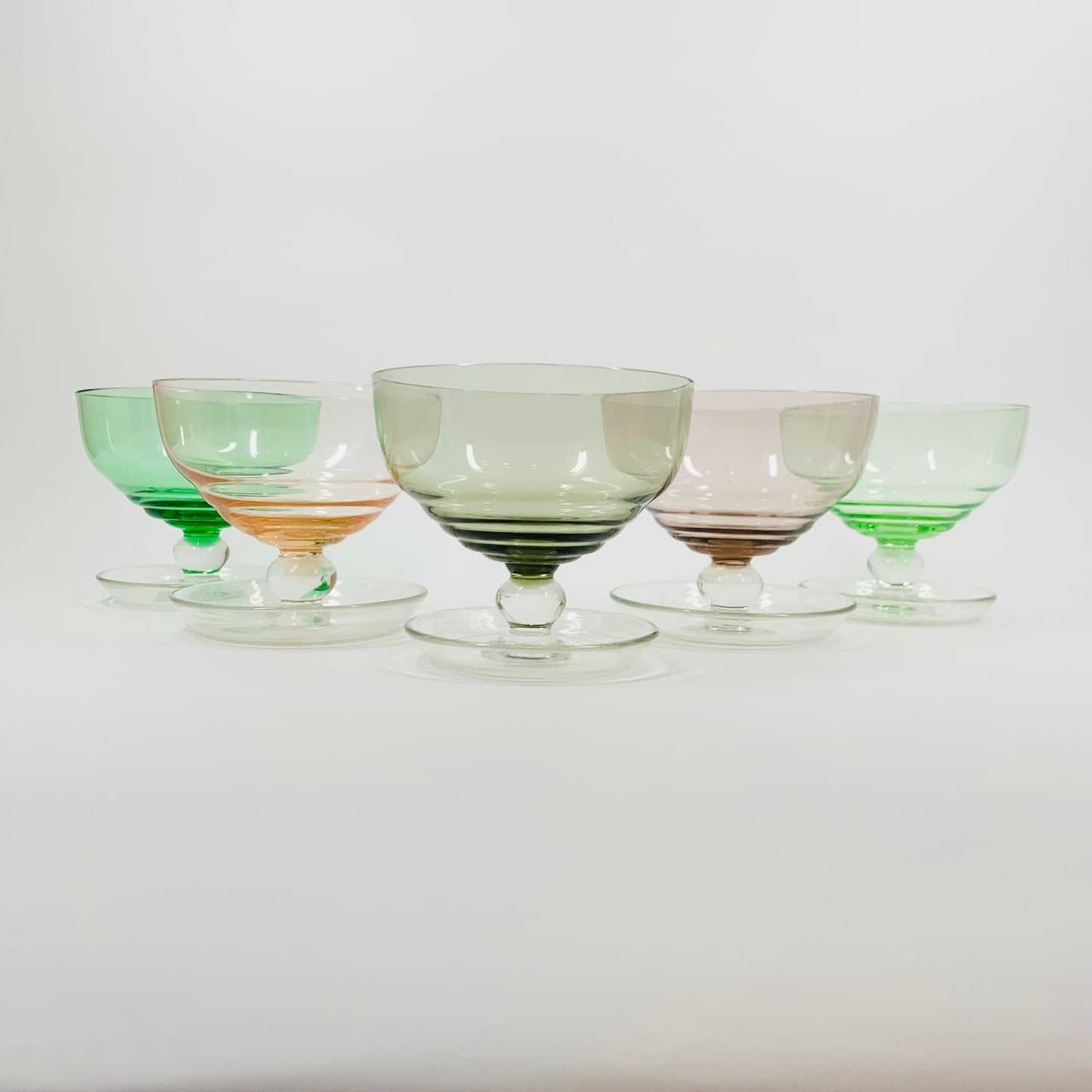 1950s HARLEQUIN COUPE/DESSERT BOWLS SET