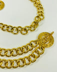 1994 CHANEL MATELASSE FILIGREE HOLLOW CC LOGO MEDALLION BELT/NECKLACE