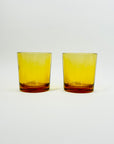 1970s ITALIAN AMBER TUMBLER GLASSES
