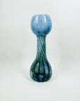1980s KOSTA BODA MOUTH BLOWN BLUE ART GLASS VASE BY GORAN WARFF