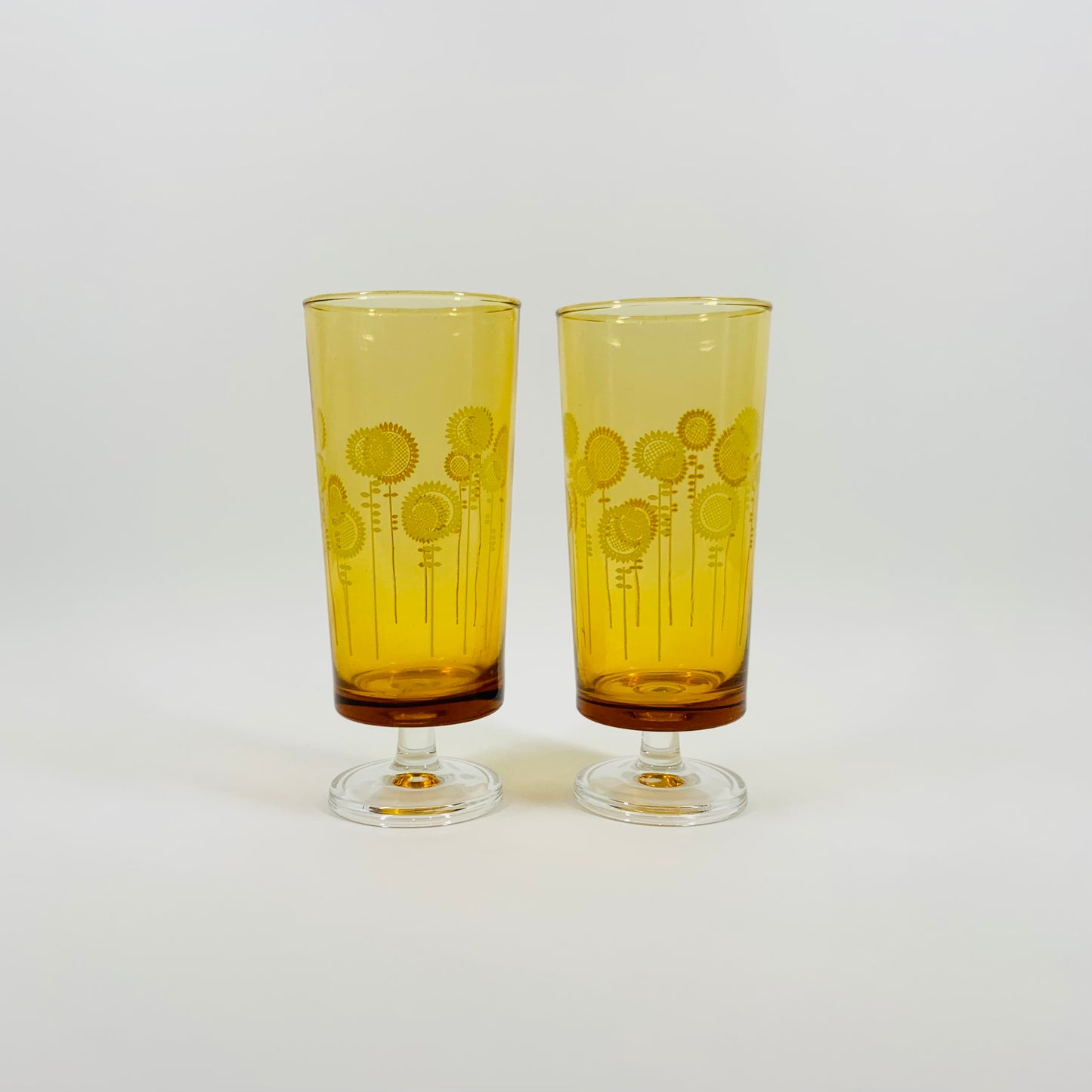 70s JAPANESE FOOTED HIGHBALL GLASSES