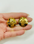 1996 CHANEL CC LOGO FILIGREE RIBBONS BUTTON CLIP ON EARRINGS