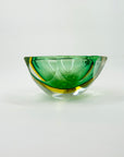 1920s LIGHT GREEN YELLOW SOMMERSO FACETED GLASS BOWL/ASHTRAY