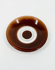 1950s FRENCH DURALEX BROWN GLASS EPSRESSO CUP AND SAUCER