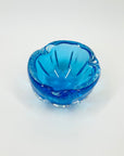 1950s TURQUOISE BLUE MURANO PINCHED BOWL