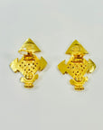 1994 CHANEL CC LOGO CROSSES CLIP ON EARRINGS