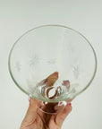1940s JAPANESE HAND ETCHED STARBURSTS COCKTAIL GLASSES