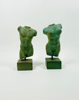 1950s MINI PAINTED CLAY NUDE SCULPTURE ON A STAND