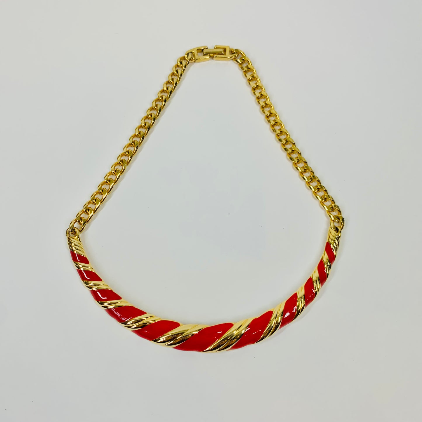 80s BARCS RED ENAMEL NECKLACE SUITE