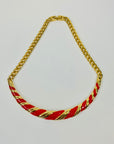 80s BARCS RED ENAMEL NECKLACE SUITE