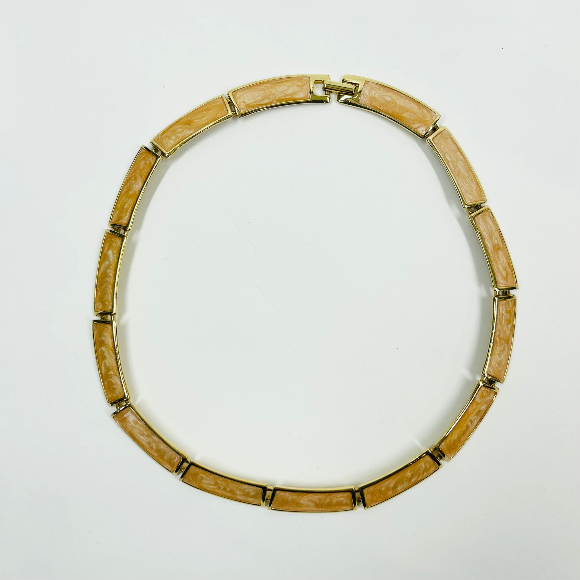 1970s BARCS CORAL ORANGE ENAMEL NECKLACE SUITE