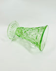 ANTIQUE GREEN PRESSED DEPRESSION GLASS VASE