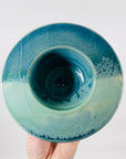 1970s JAPANESE GREEN GLAZE MINI IKEBANA VASE