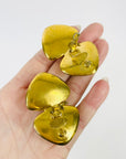 1980s RUNWAY CHANEL GRIPOIX GREEN GLASS MABE PEARL STATEMENT CLIP ON EARRINGS