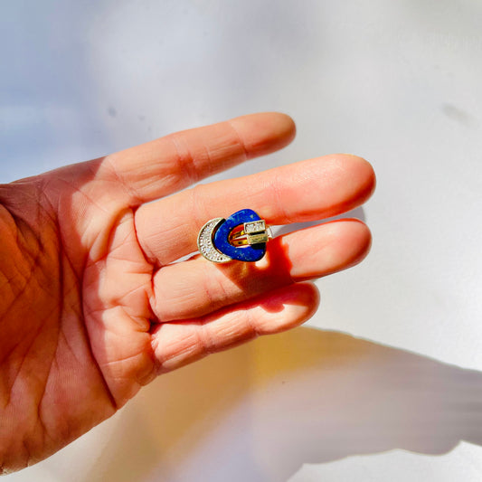 1960s MODERNIST 14K GOLD LAPIS RING