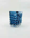 1950s AQUAMARINE BLUE BRUTALIST GLASS MINI VASE BY JOSEF SCHOTT