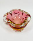 1950s MURANO PINK YELLOW SOMMERSO BOWL/ASHTRAY