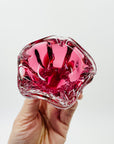 ANTIQUE MURANO PINK SOMMERSO GLASS MINIATURE BOWL/ASHTRAY