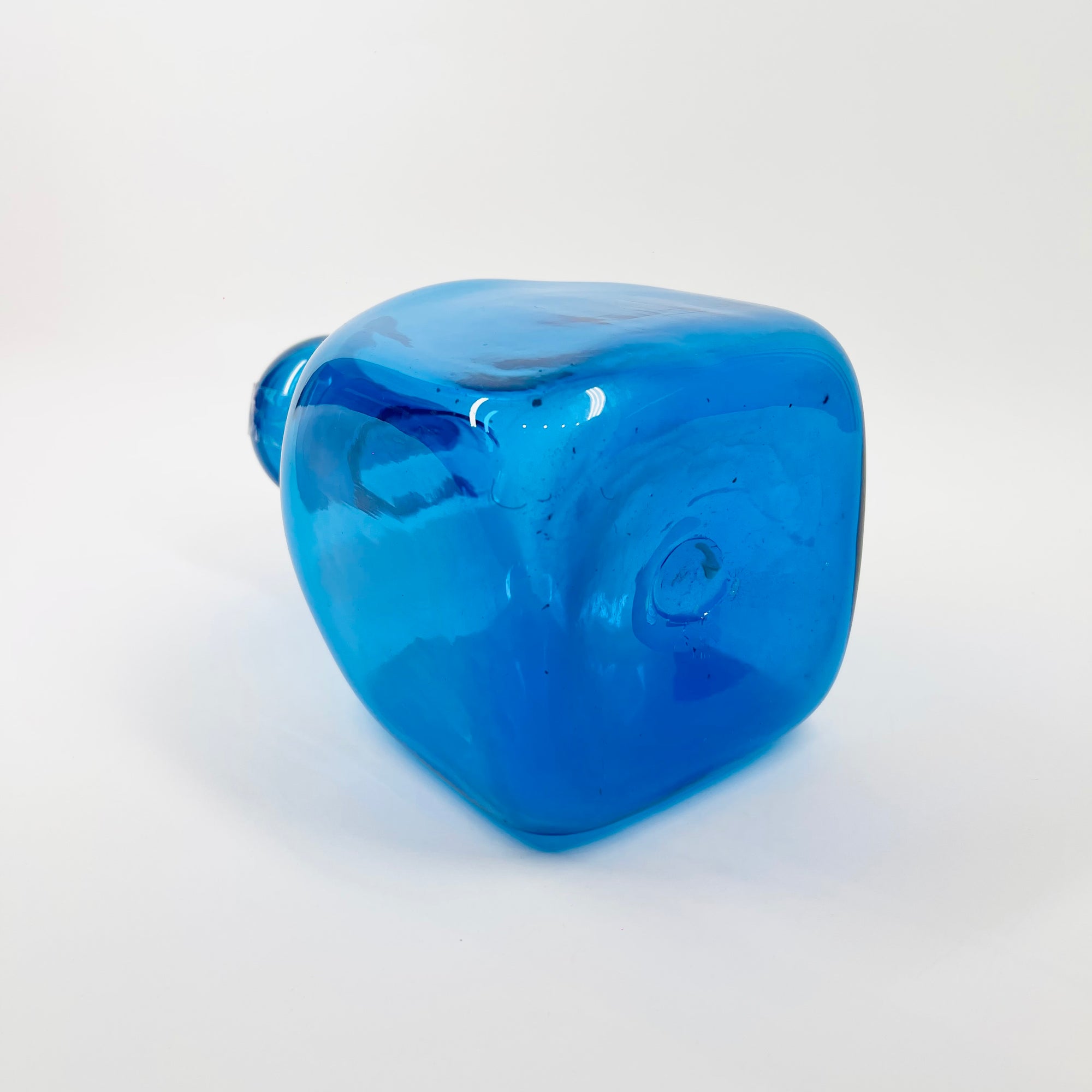 1970s BLENKO KINGFISHER BLUE GLASS DECANTER