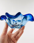 1940s URANIUM MURANO BLUE SOMMERSO GLASS BOWL