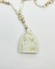 ART DECO URANIUM GLASS EGYPTIAN BEADS NECKLACE