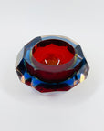1950s MURANO MANDRUZZATO HARLEQUIN SOMMERSO DIAMOND FACETED GLASS BOWL