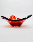 PINCHED RED GLASS PLATE