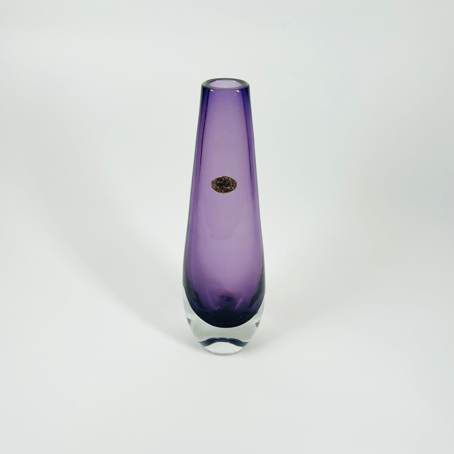 1970s SWEDISH ASEDA PURPLE SOMMERSO GLASS POSY VASE