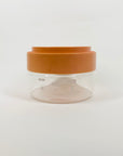 1970s TEMPERED GLASS LIDDED JAR WITH MEASUREMENTS