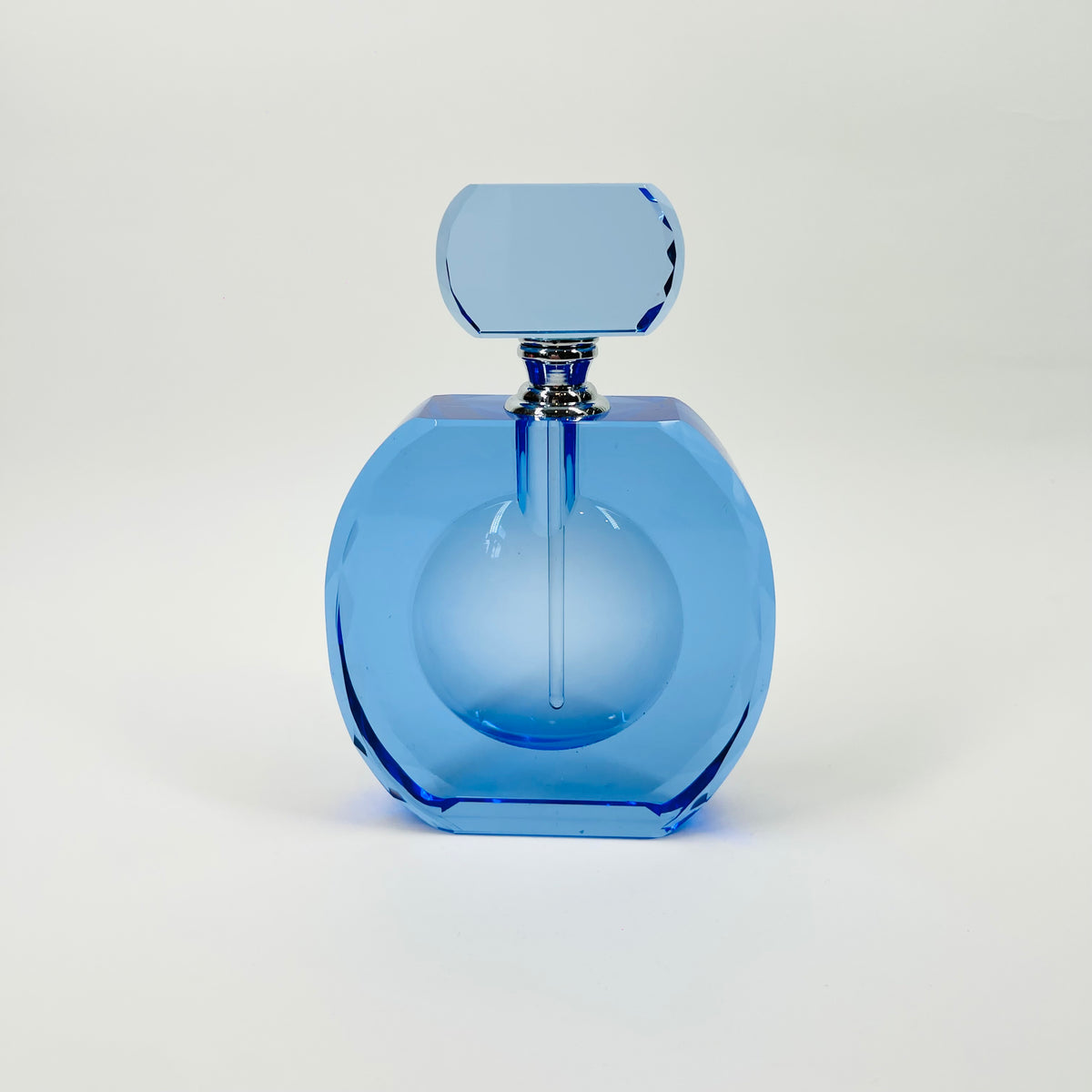 1980s CZECH BLUE CRYSTAL PERFUME BOTTLE
