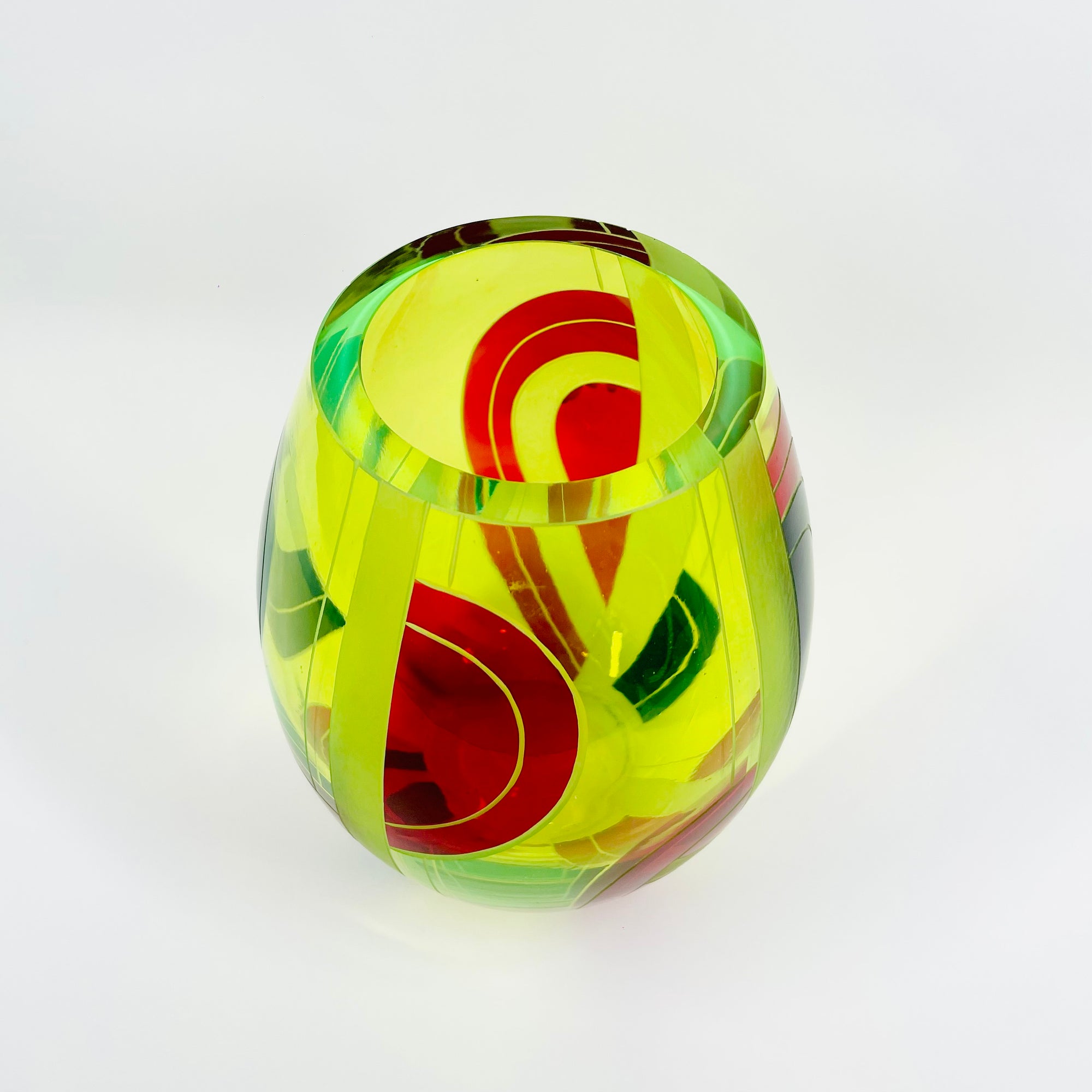 KARL PALDA URANIUM BLACK RUBY VASE