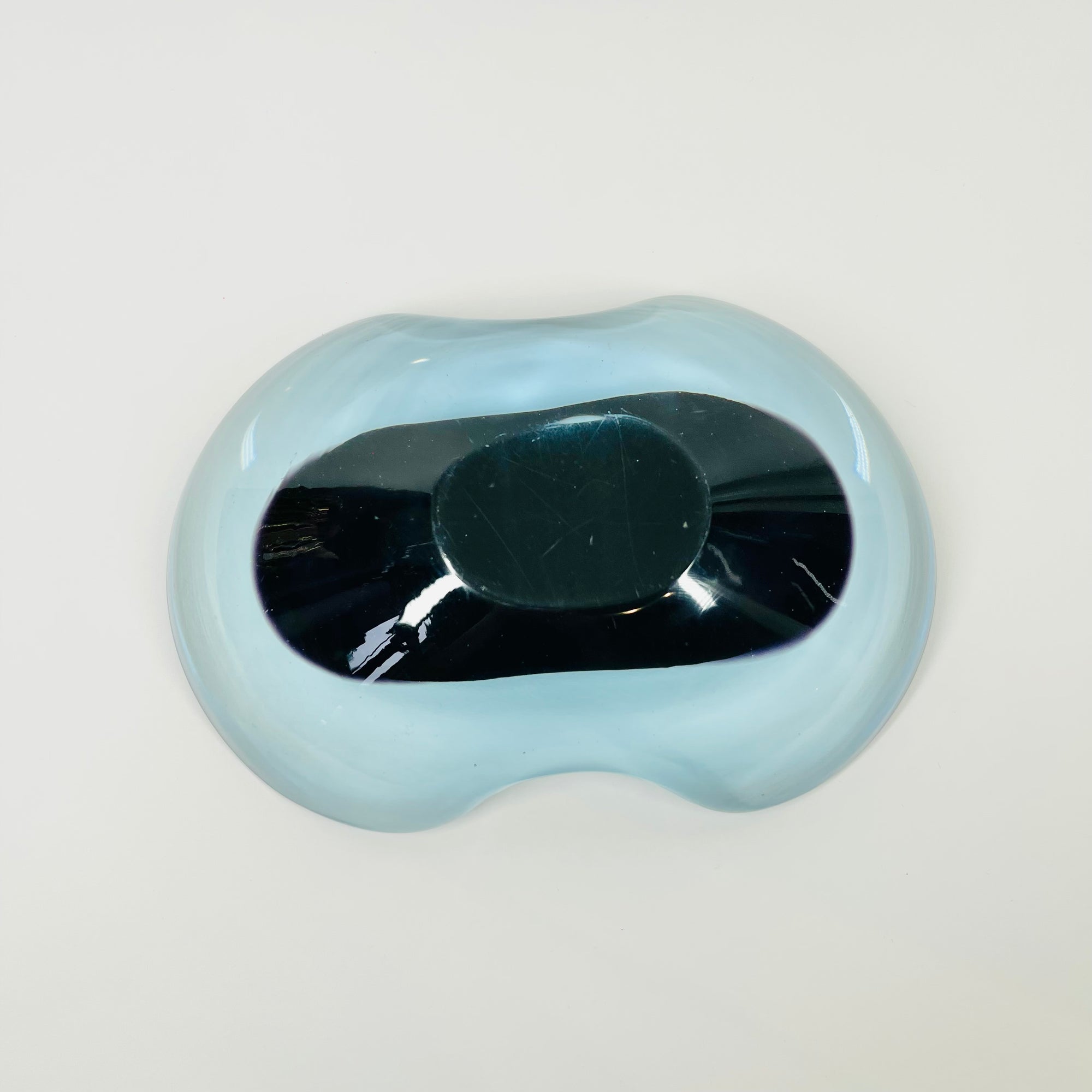 1950s BLUE PURPLE MURANO SOMMERSO GLASS BEAN BOWL