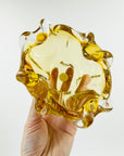 1950s MURANO AMBER PINCHED SOMMERSO GLASS BOWL/ASHTRAY