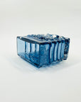 1950s AQUAMARINE BLUE BRUTALIST GLASS MINI VASE BY JOSEF SCHOTT