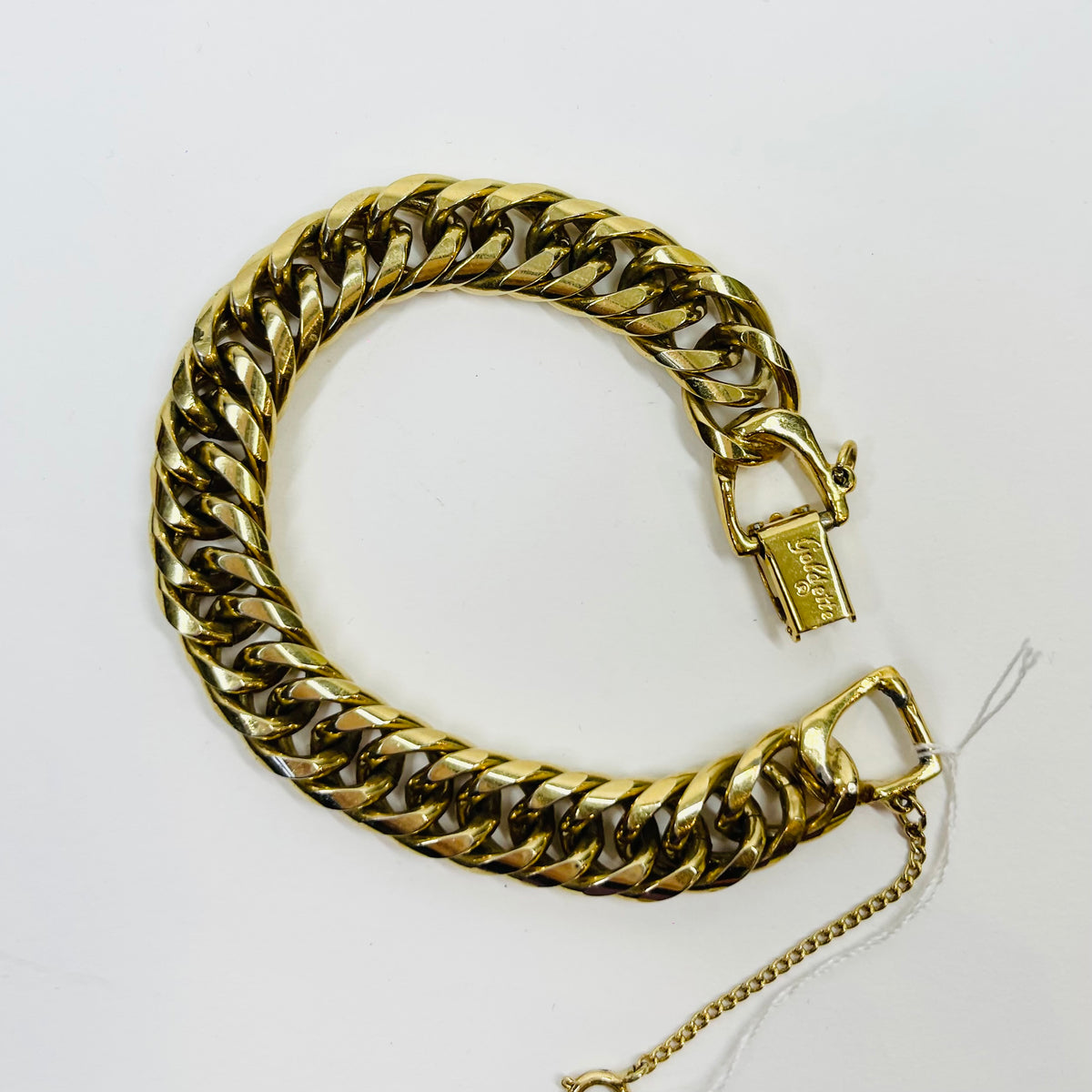 1950s WIDE CURB LINKS GOLD FILLED BRACELET