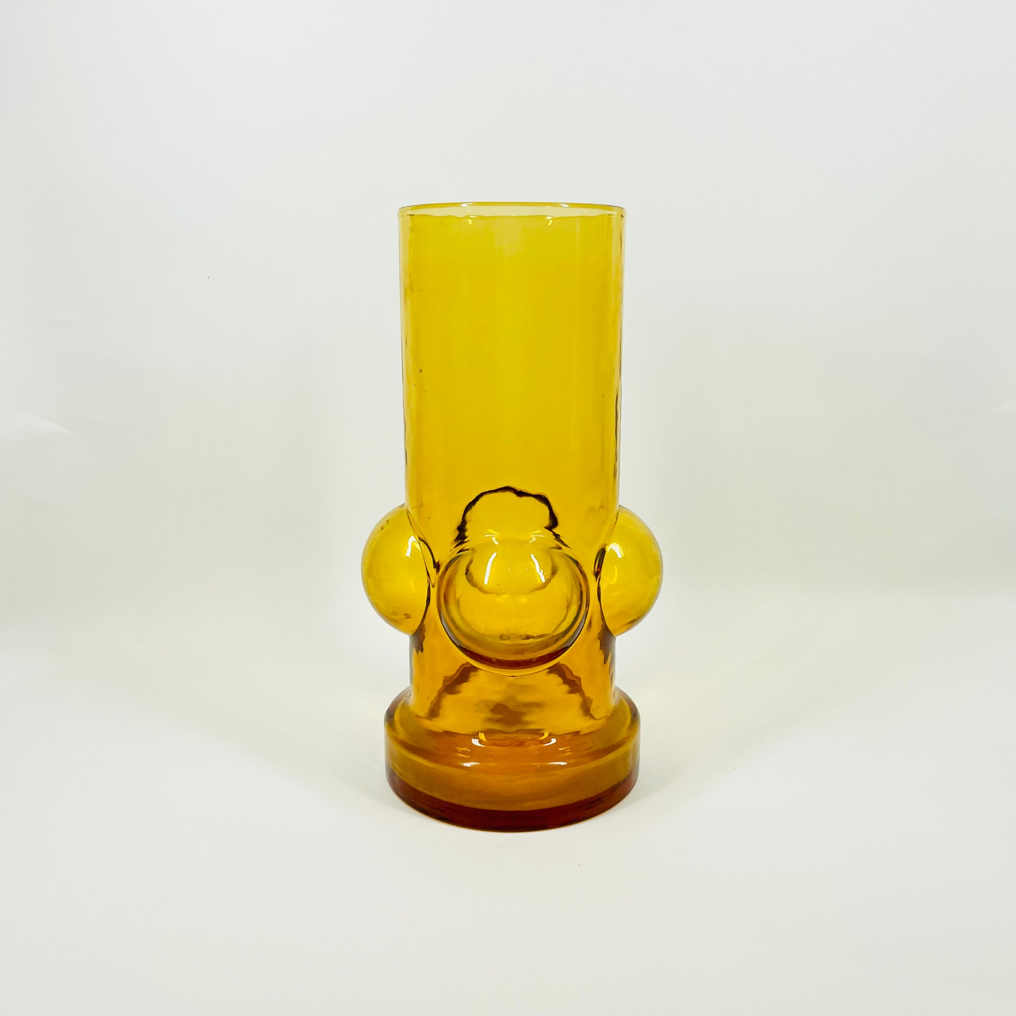 1960s FINNISH RIIHIMAEN AMBER GLASS VASE