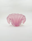1950s PINK MURANO RIBBED OPALINE GLASS SHELL BOWL (MEDIUM)