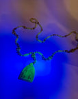 ART DECO URANIUM GLASS EGYPTIAN BEADS NECKLACE