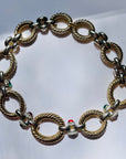 1950s BIJOUX CASCIO CABOCHON TWO-TONE STATEMENT NECKLACE