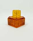 1980s CHINESE AMBER SATIN GLASS SCULPTURE BY TITTOT