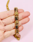 50s IRIDESCENT COPPER FANCY LINKS STATEMENT NECKLACE